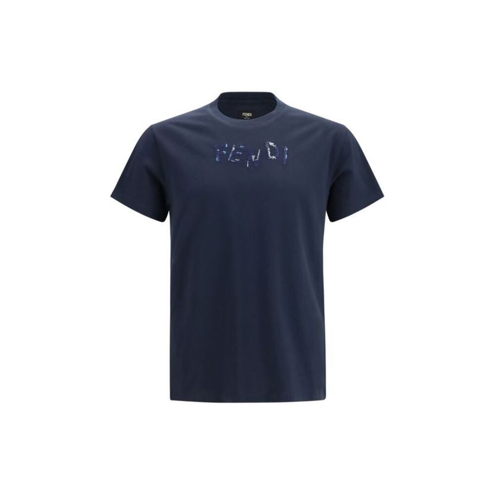 Fendi Blue Cotton Men's T-Shirt